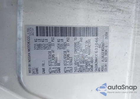 2018 Nissan Pathfinder Sv z USA, uszkodzony, nr VIN 5N1DR2MN4JC631046